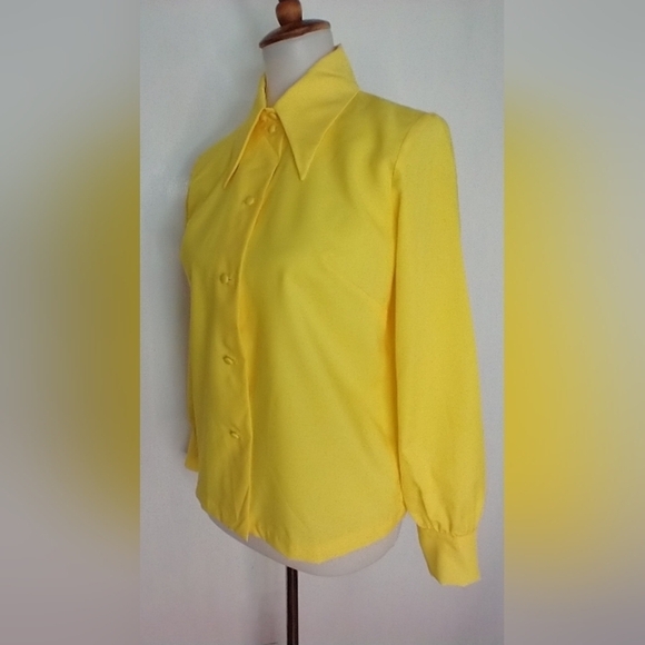 VINTAGE PRIMARY YELLOW BLOUSE - Picture 3 of 7